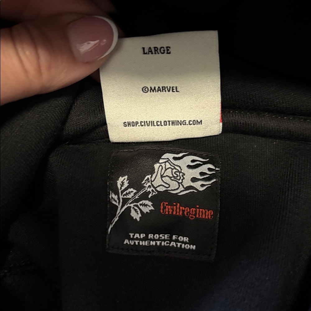 Civil Regime Deadpool Collab Graphic Black Hoodie Size: Large NWT - Picture 8 of 9
